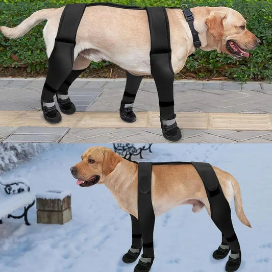 Waterproof Dog Shoes/Boots with Adjustable Anti-Slip Feature. Protector and Dirty-Proof