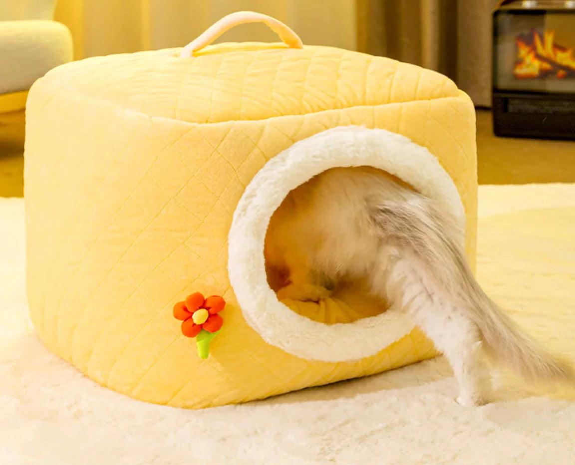 Cozy Pet Cave - Removable Enclosed House for Cats and Dogs