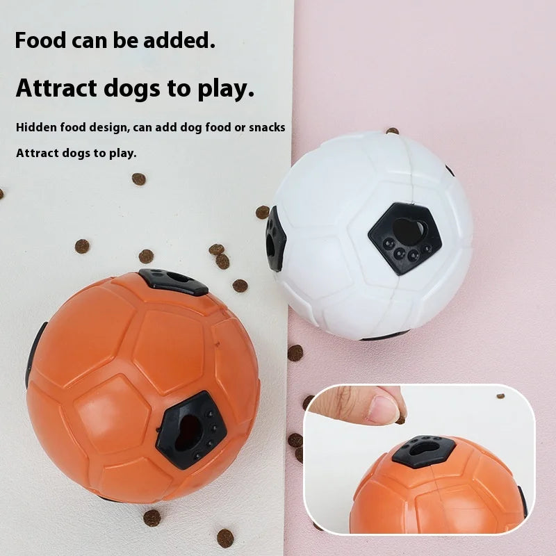 Interactive Soccer/Football Ball Dog Toy with Treat-Dispensing Feature