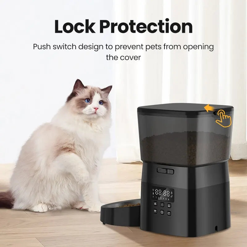 Rojeco Automatic Pet Feeder with Smart Button-Controlled Dispenser