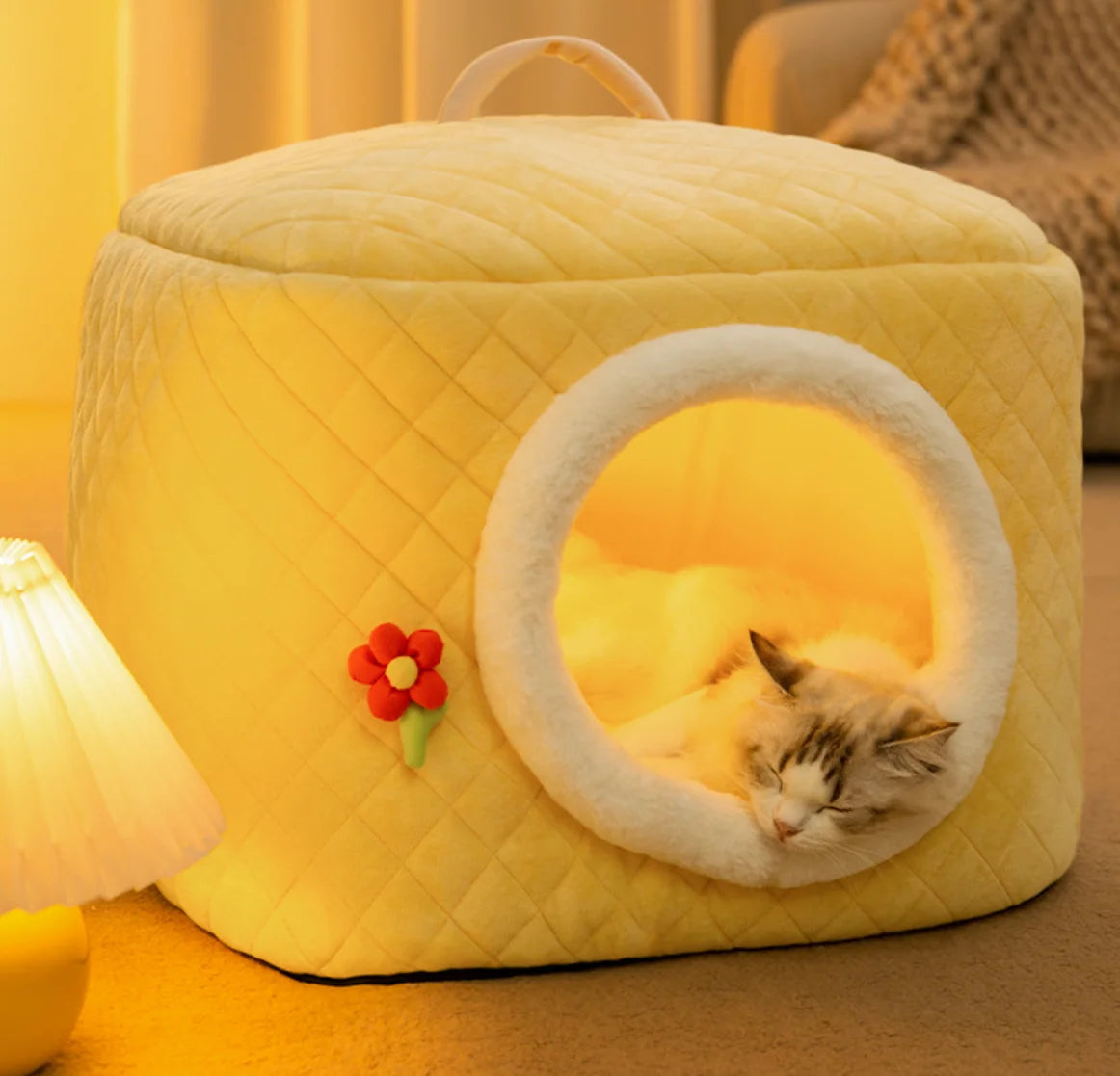 Cozy Pet Cave - Removable Enclosed House for Cats and Dogs