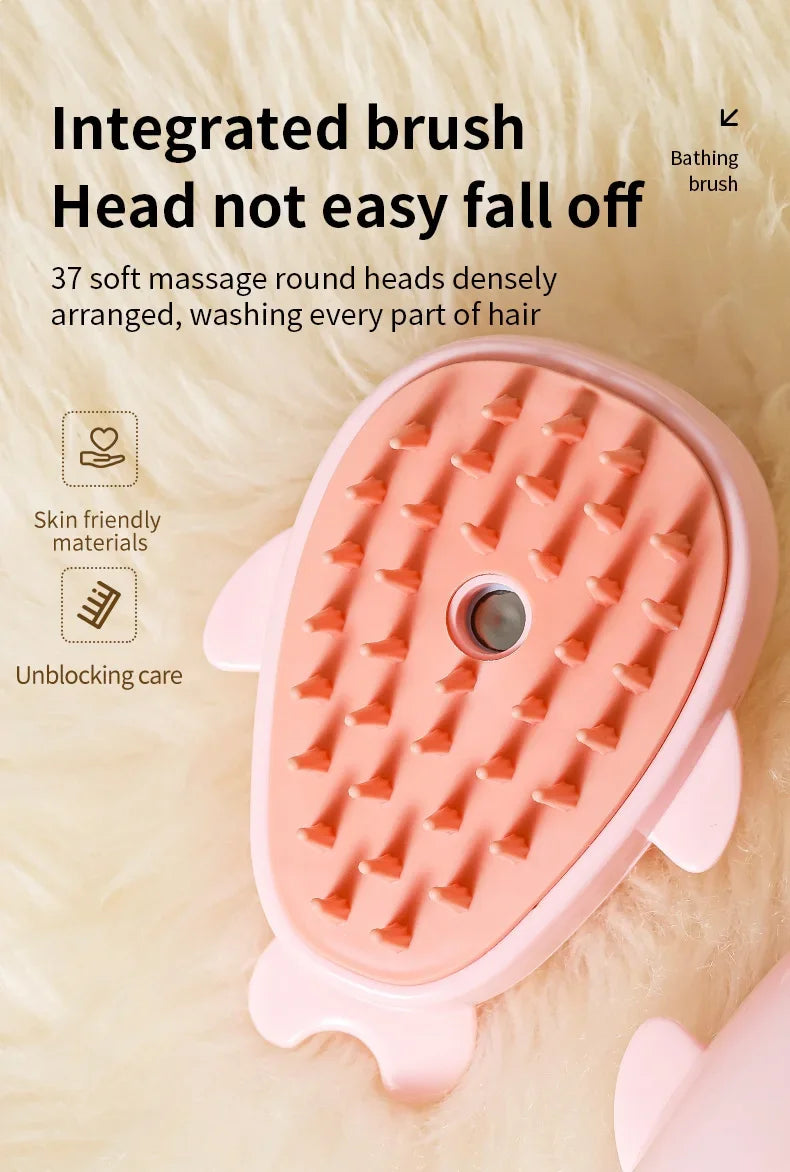 3-in-1 Pet Grooming Brush with Electric Spray function for effortless Grooming