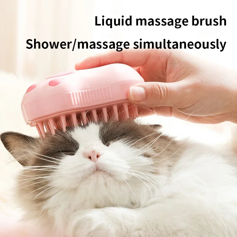 3-in-1 Pet Grooming Brush with Electric Spray function for effortless Grooming