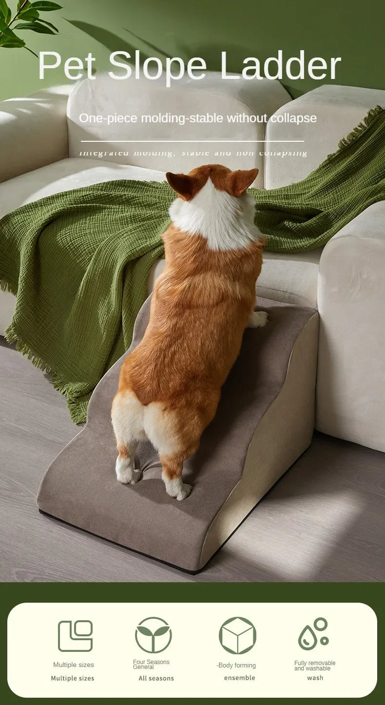 Adjustable Pet Stairs for Easy Sofa Access. Non-Slip Dog Ladder