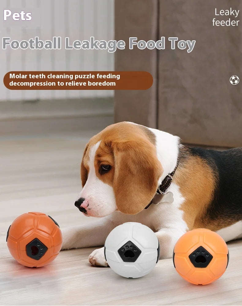 Interactive Soccer/Football Ball Dog Toy with Treat-Dispensing Feature