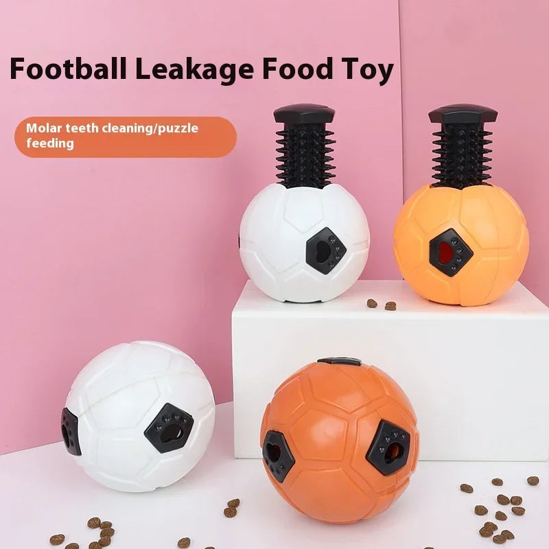 Interactive Soccer/Football Ball Dog Toy with Treat-Dispensing Feature