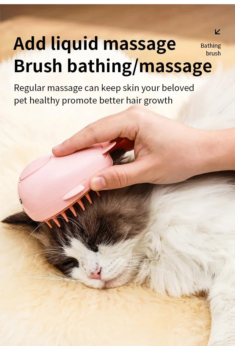 3-in-1 Pet Grooming Brush with Electric Spray function for effortless Grooming