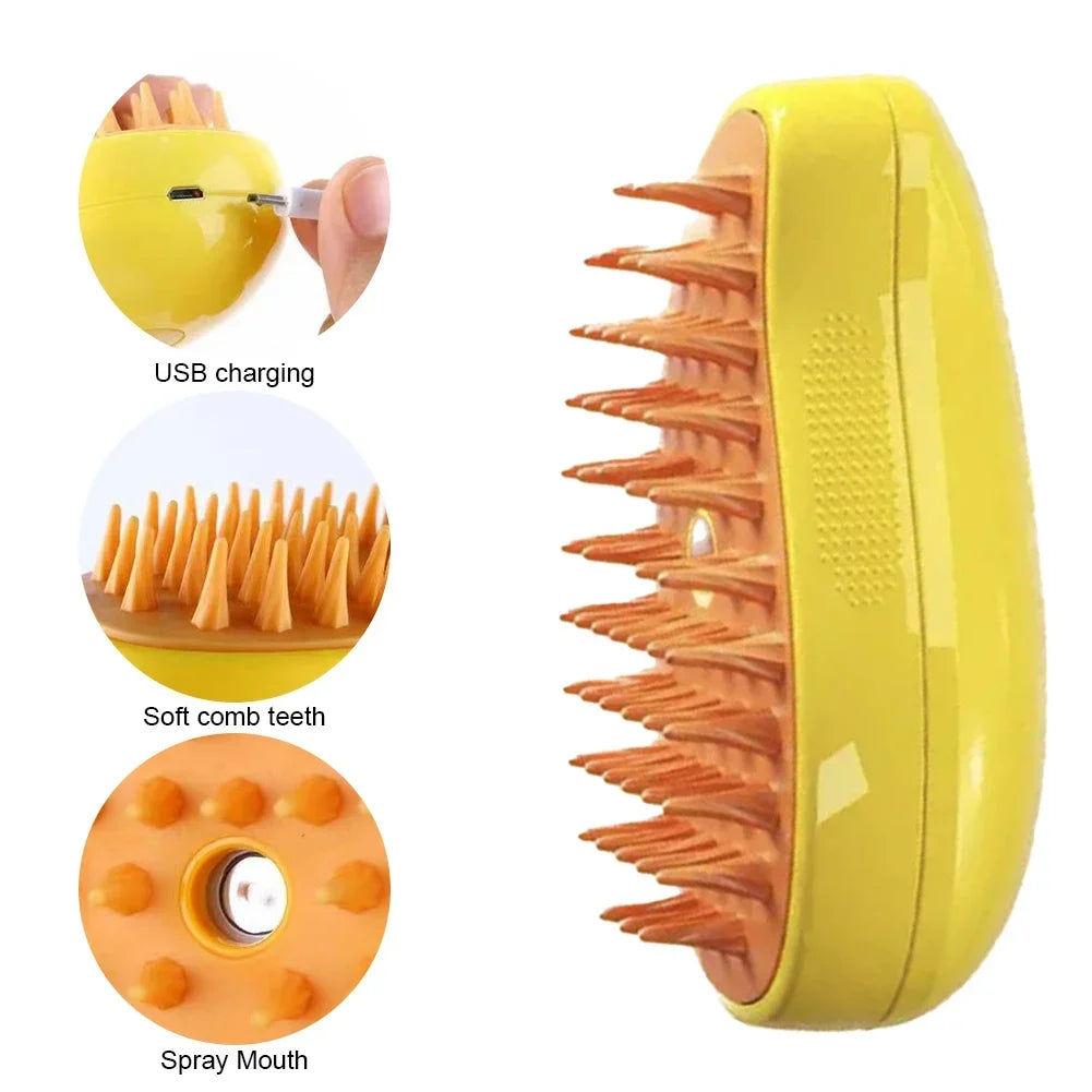 3-in-1 Pet Grooming Brush with Electric Spray function for effortless Grooming